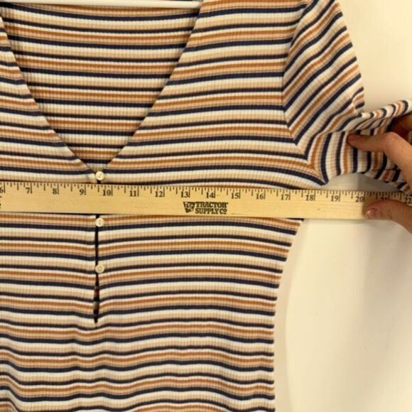 Abercrombie & Fitch Blue Orange Triple Keyhole Ribbed Knit Mini Dress Large - Picture 12 of 13